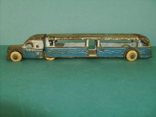 TEXAS CENTENNIAL 1836 - 1936 BOWEN MOTOR COACH BUS CAST IRON ARCADE TOY 1930 ' s 12