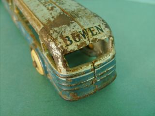 TEXAS CENTENNIAL 1836 - 1936 BOWEN MOTOR COACH BUS CAST IRON ARCADE TOY 1930 ' s 5