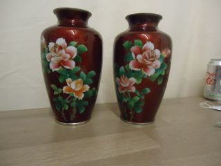 Japanese Gim Barri Clossonie Pidgeon Blood Vases