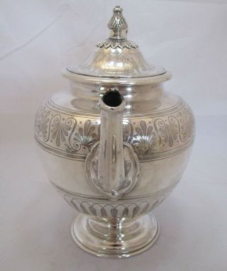 Good Antique Victorian Sterling silver Scottish teapot,  1862,  809 grams 2
