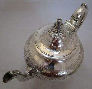 Good Antique Victorian Sterling silver Scottish teapot,  1862,  809 grams 3