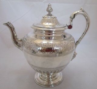 Good Antique Victorian Sterling silver Scottish teapot,  1862,  809 grams 4