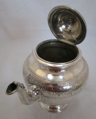 Good Antique Victorian Sterling silver Scottish teapot,  1862,  809 grams 6