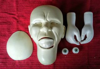 Ventriloquist Dummy,  head casting,  custom eyes,  hands,  Grumpy old man kit. 2