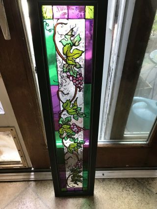 Stained Glass W Grapes And Vines