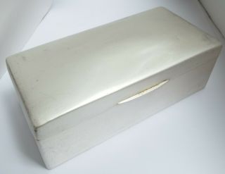 HANDSOME LARGE HEAVY 685g ENGLISH ANTIQUE 1913 STERLING SILVER CIGARETTE BOX 3