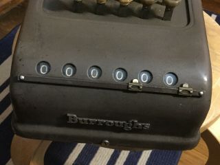 Burroughs Narrow Capacity Key - driven Calculator Adding Machine,  Made In Detroit 10