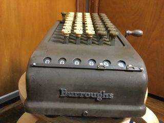 Burroughs Narrow Capacity Key - driven Calculator Adding Machine,  Made In Detroit 2