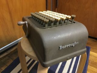 Burroughs Narrow Capacity Key - driven Calculator Adding Machine,  Made In Detroit 5