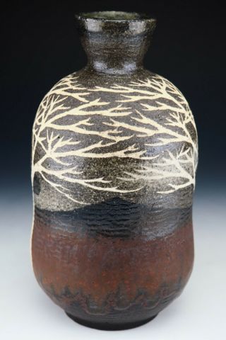 ART Japanese Mashiko pottery sake tokkuri or vase by Moriyoshi Saeki 4