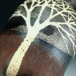 ART Japanese Mashiko pottery sake tokkuri or vase by Moriyoshi Saeki 7