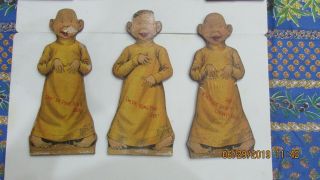Seven Yellow Kid Cartoon Figures on Wood Copyright 1896 RF Outcault Cartoon 3