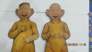Seven Yellow Kid Cartoon Figures on Wood Copyright 1896 RF Outcault Cartoon 4