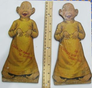 Seven Yellow Kid Cartoon Figures on Wood Copyright 1896 RF Outcault Cartoon 5