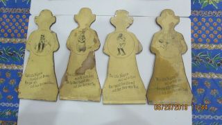 Seven Yellow Kid Cartoon Figures on Wood Copyright 1896 RF Outcault Cartoon 7