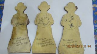 Seven Yellow Kid Cartoon Figures on Wood Copyright 1896 RF Outcault Cartoon 8