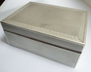 DECORATIVE HEAVY ENGLISH ANTIQUE 1920 STERLING SILVER CIGARETTE BOX SOLID LID 10