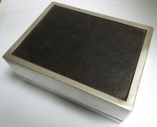 DECORATIVE HEAVY ENGLISH ANTIQUE 1920 STERLING SILVER CIGARETTE BOX SOLID LID 11
