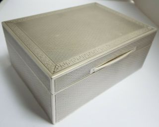 DECORATIVE HEAVY ENGLISH ANTIQUE 1920 STERLING SILVER CIGARETTE BOX SOLID LID 5