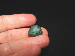 Pre - Columbian Blue Jade Bead,  Authentic,  Costa Rica,  Rare Shape