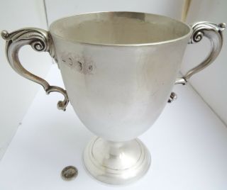 Large Rare Heavy Irish Antique Dublin 1786 Solid Sterling Silver Trophy Goblet