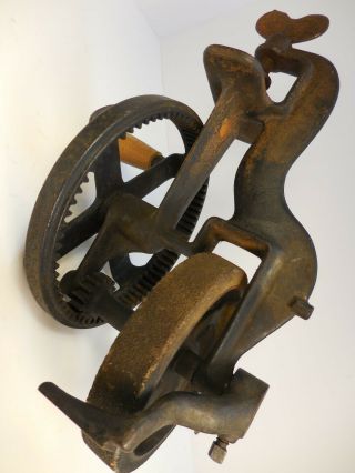 Antique / Vintage Hand Crank Sharpener Grinder,  Old Tool,  Sharpening Machine