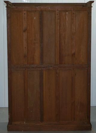 1910 BURMESE ANGLO INDIAN HAND CARVED WARDROBE ARMOIRE CUPBOARD CAMPAIGN DRAWERS 9
