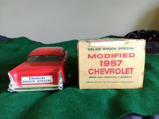 Vintage Delco Shock Special Modified Wind Up 1957 Chevy,  Box,  Key & Instructions 4