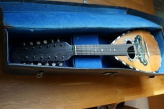 Pretty ART NOUVEAU Antique Mandolin By FRANCESCO PERRETTI & FIGLI.  (For Repair) 10