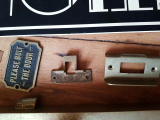 Vintage salvaged Public Toilet Brass Penny Lock etas no11 old door handle 3