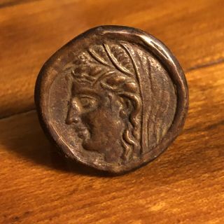 Ancient Greek Or Roman Coin Ring Artifact Antique Old Wax Seal Emperor 100 - 350AD 6