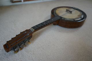 Art Nouveau ANTIQUE BANJO/BANJOLELE by STENTOR.  RARE Pearl Fairy Inlay 11