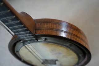 Art Nouveau ANTIQUE BANJO/BANJOLELE by STENTOR.  RARE Pearl Fairy Inlay 8