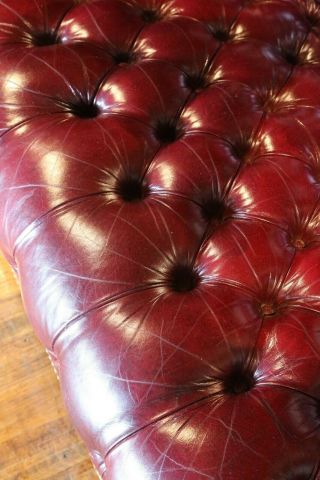 Vintage Hancock & Moore Chesterfield Sofa tufted button Red Oxblood Leather 5