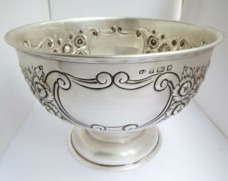 STUNNING LARGE HEAVY 544g ENGLISH ANTIQUE 1913 STERLING SILVER FRUIT BOWL 10