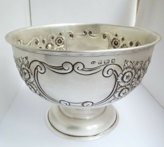 Stunning Large Heavy 544g English Antique 1913 Sterling Silver Fruit Bowl
