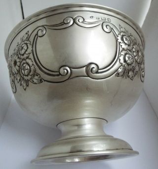 STUNNING LARGE HEAVY 544g ENGLISH ANTIQUE 1913 STERLING SILVER FRUIT BOWL 2