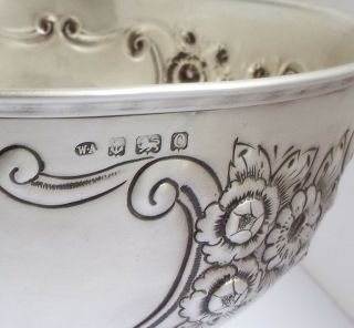 STUNNING LARGE HEAVY 544g ENGLISH ANTIQUE 1913 STERLING SILVER FRUIT BOWL 6