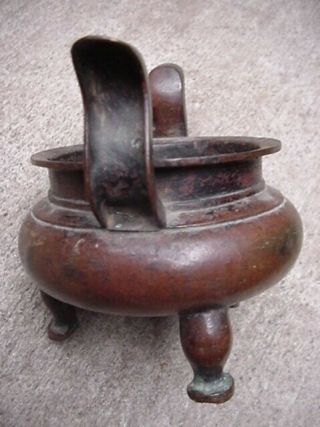 Antique Chinese Bronze Censer Incense 3 Leg Foot China Asian Oriental Japanese 12