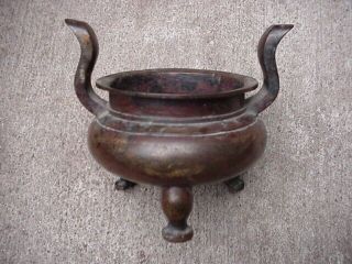 Antique Chinese Bronze Censer Incense 3 Leg Foot China Asian Oriental Japanese