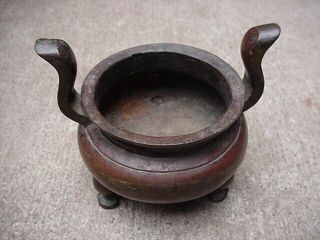 Antique Chinese Bronze Censer Incense 3 Leg Foot China Asian Oriental Japanese 2