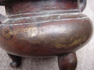 Antique Chinese Bronze Censer Incense 3 Leg Foot China Asian Oriental Japanese 5