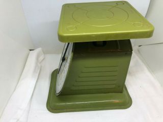 Vintage American Family Scale Old Farm 25 LB Metal & Plastic Kitchen Scale Green 3