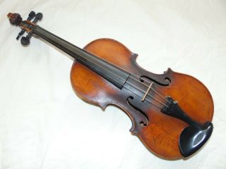 Antique Violin With Stradivarius Cremonensis Label With One Piece Back