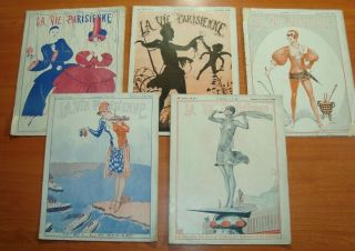 1928 La Vie Parisienne French 5 Magazines 25 Color Prints Art Deco Woman Erotica