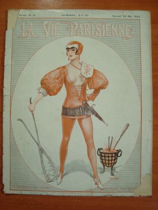 1928 La Vie Parisienne French 5 Magazines 25 color prints Art Deco Woman Erotica 5