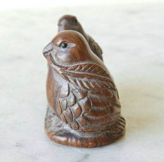 Antique Japanese Edo Period Boxwood Netsuke by Tomokazu 友一 Okimono Meiji 6