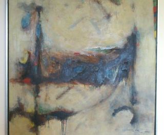 KOREA MODERN ART - 20th CENTURY - LEE SE DUK PAINTING – 1966 - 91cm x 73cm 3