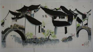 Unique Large Chinese Painting Signed Master Wu Guanzhong Y9982