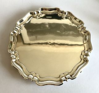 Heavy Solid Silver Sterling Salver Tray 868g Pie Crust 1904 Sheffield 3